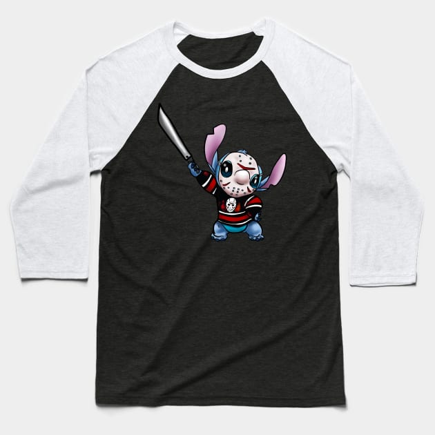 Jason Voorhees Stitch Baseball T-Shirt by Danispolez_illustrations